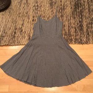 Blue plaid fit n flare dress